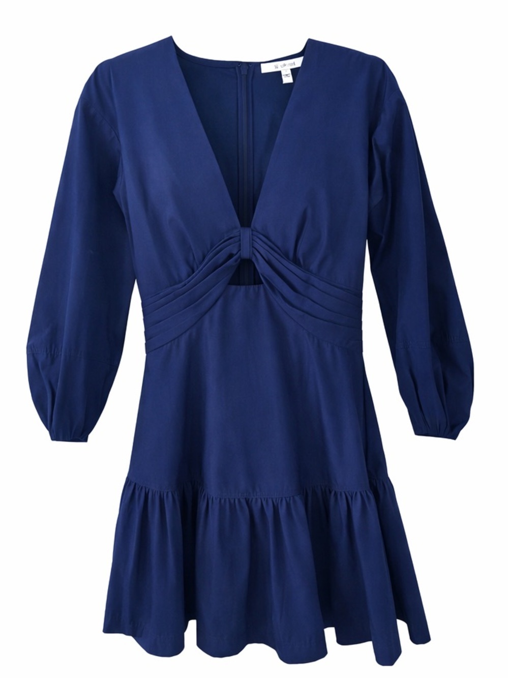 10 Crosby Derek Lam Navy V-Neck Knot Front Mini Dress